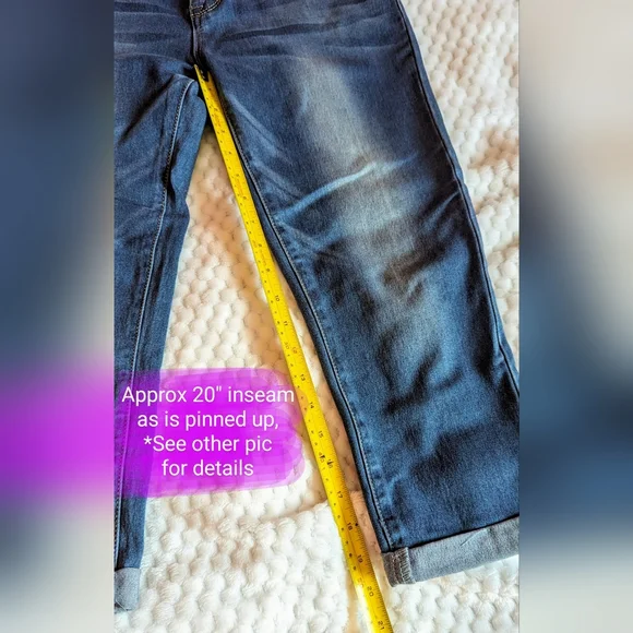 Hot kiss size 9 Capri, crop style jeans with faded blue denim look, GUC - Picture 4 of 13